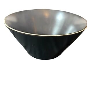 Elegant Black Onyx Large Ceramic  Serving Mixing Bowl Threshold